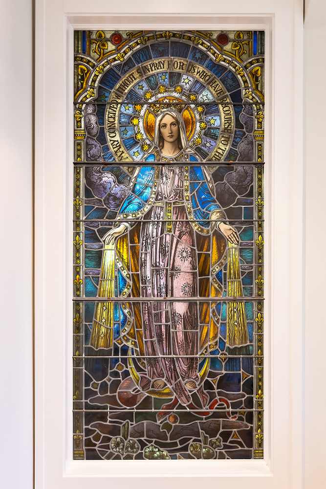 Mary stained glass window